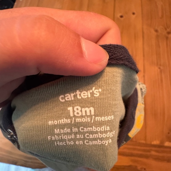 Carter's Tan and Brown Bodysuit One Piece 18 months - Picture 4 of 7